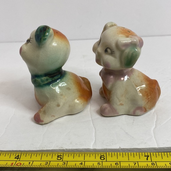 Vintage Salt and Peppers Shakers Fido and Flossie Puppies Dogs - Picture 2 of 9